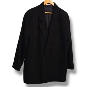 Pierre Balmain Paris Black Wool Double Breasted Coat